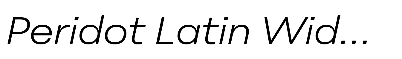 Peridot Latin Wide Light Italic